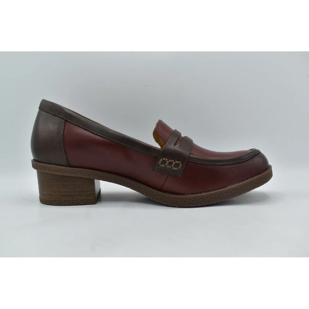 Dansko EU 40 Danica Burnished Plum Chocolate Leather Waterproof Loafers Shoes
